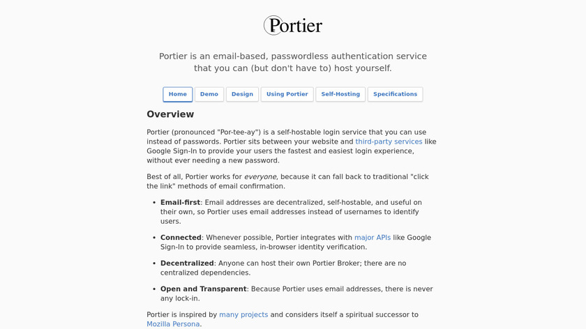 Portier Landing Page
