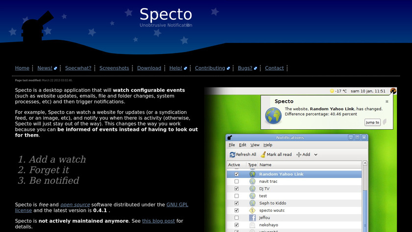 Specto Landing Page