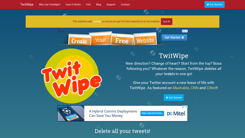 TwitWipe Landing Page