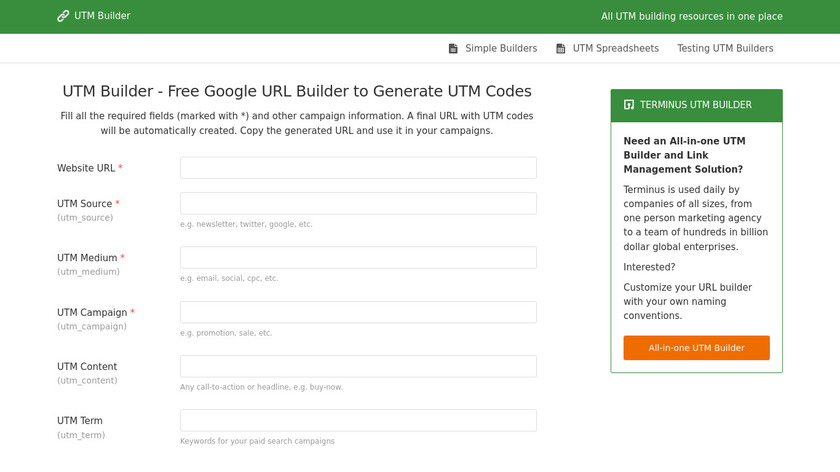 UTMBuilder.net Landing Page