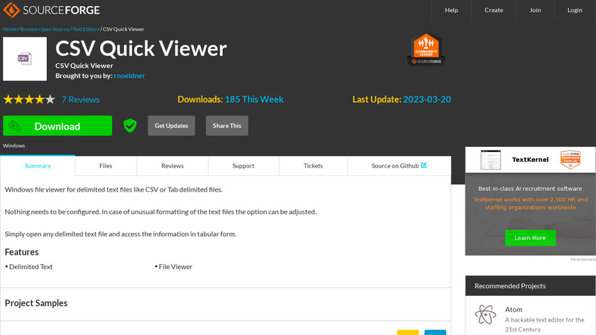 CSV Quick Viewer Landing Page