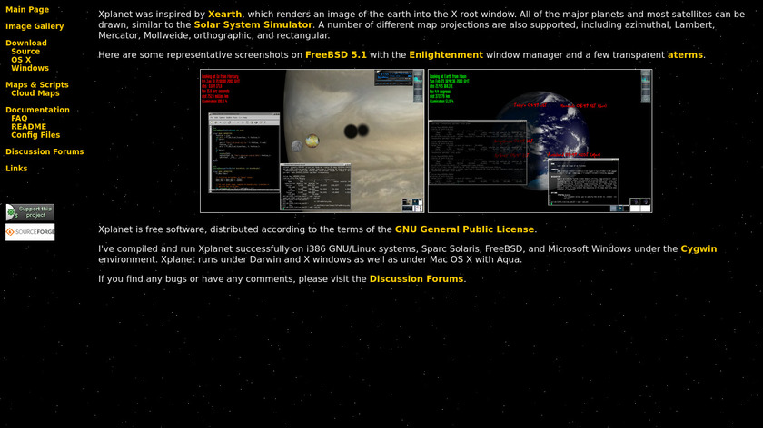 Xplanet Landing Page