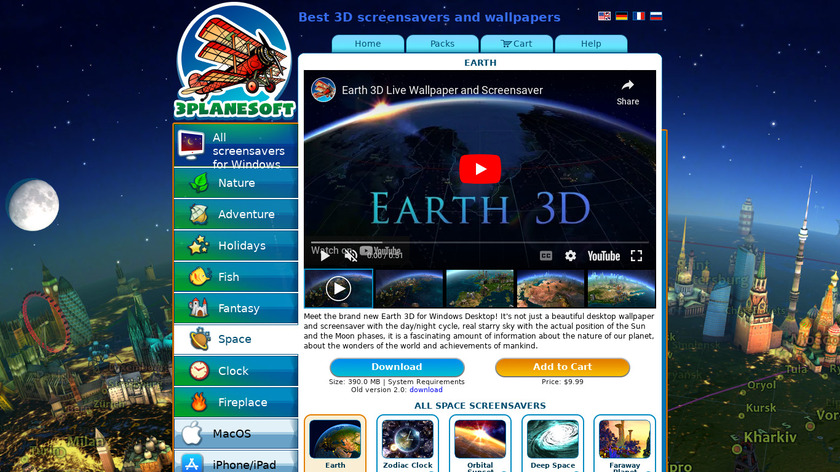 Earth 3D Landing Page