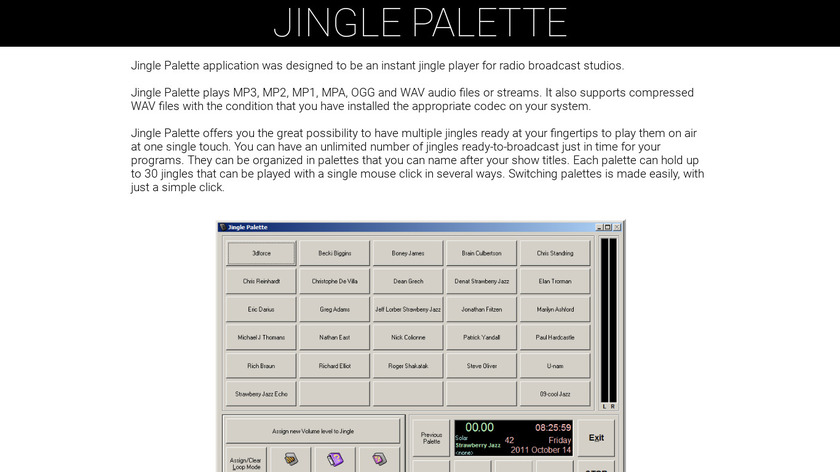Jingle Palette Landing Page