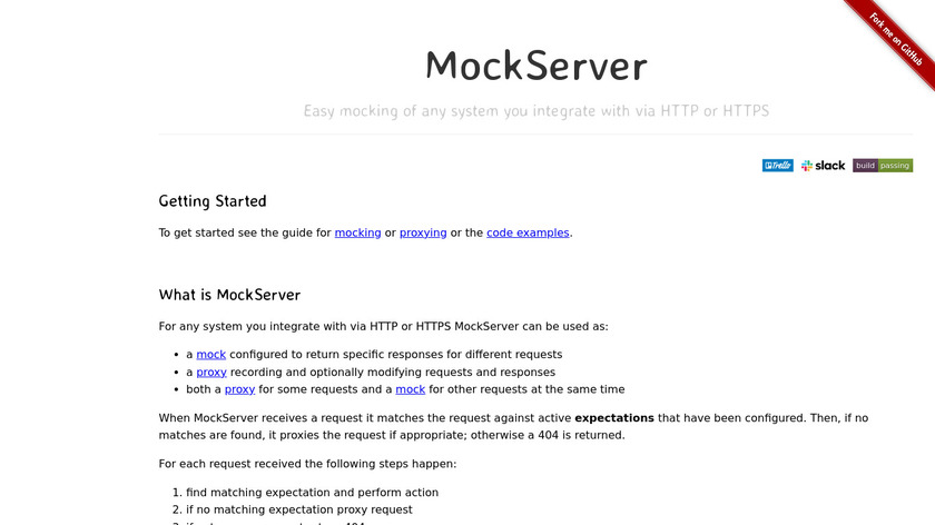 MockServer Landing Page