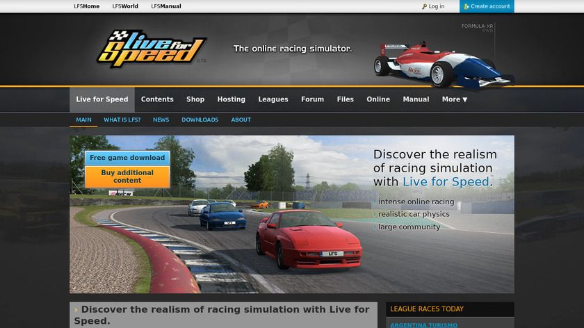 Live for Speed Landing Page