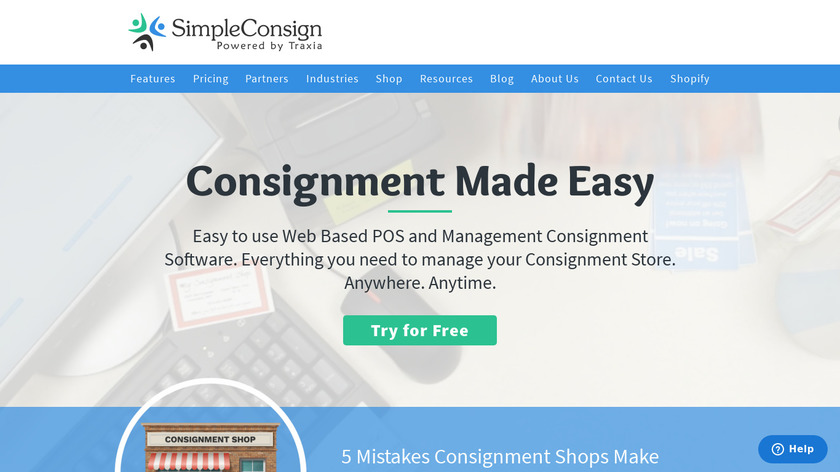 SimpleCONSIGN Landing Page
