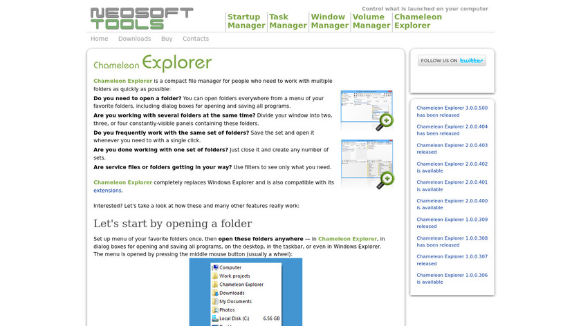 Chameleon Explorer Landing Page