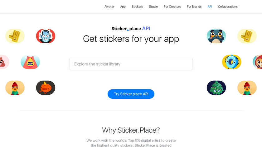 Sticker.Place API Landing Page