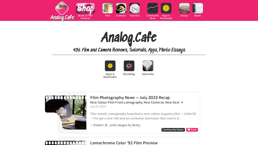 Analog.Cafe Landing Page