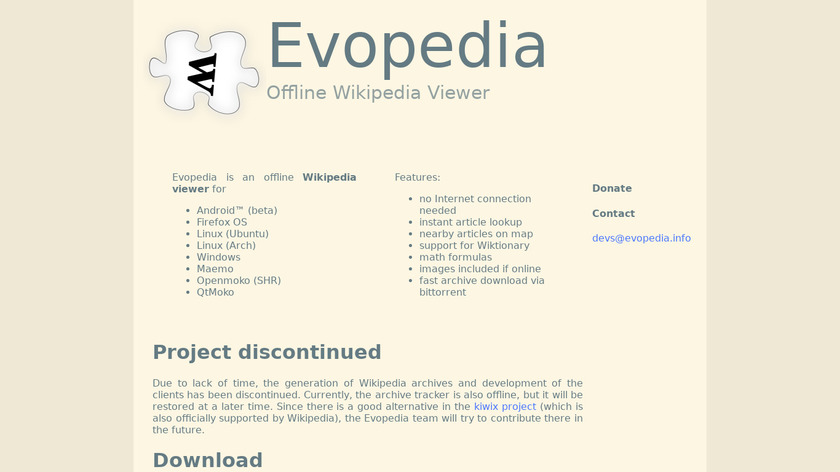 Evopedia Landing Page