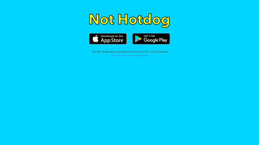 Not Hotdog Landing Page