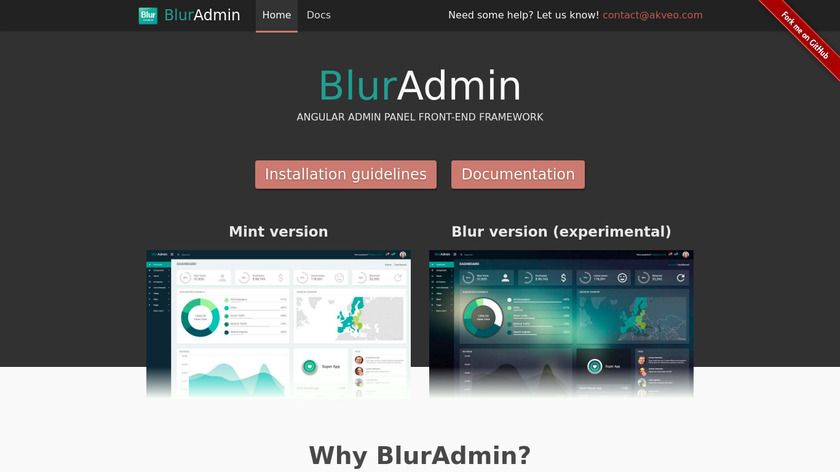 Blur Admin Landing Page