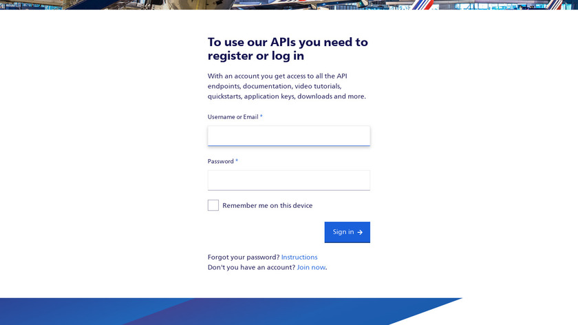 Amsterdam Schiphol Airport API Landing Page