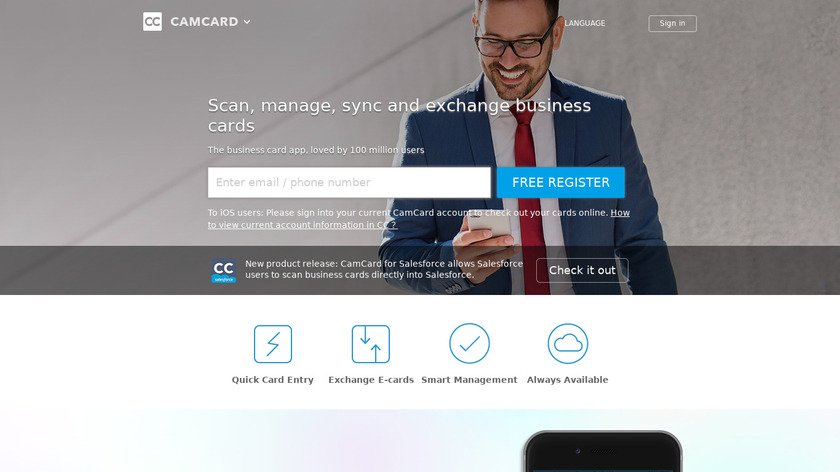 CamCard Landing Page