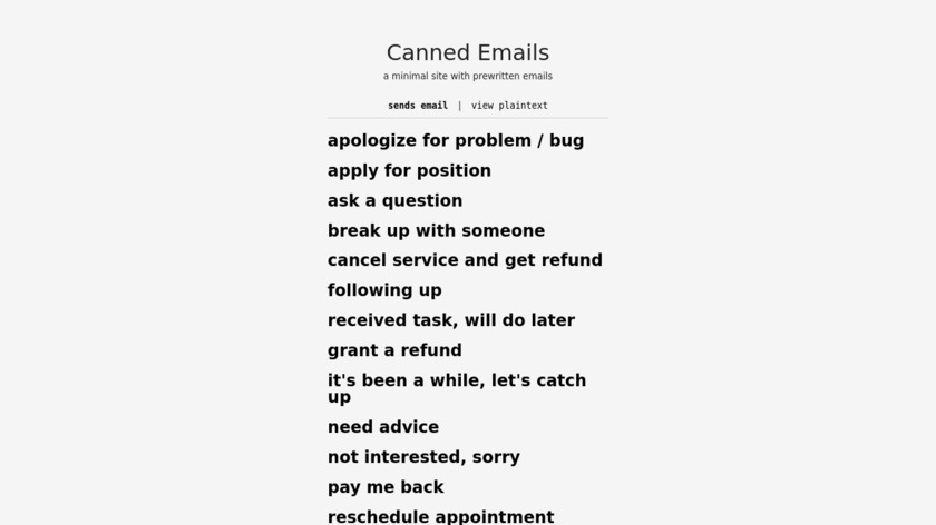 Canned Emails Landing Page