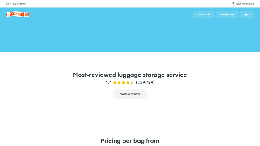 LuggageHero Landing Page