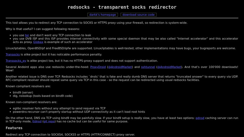 redsocks Landing Page