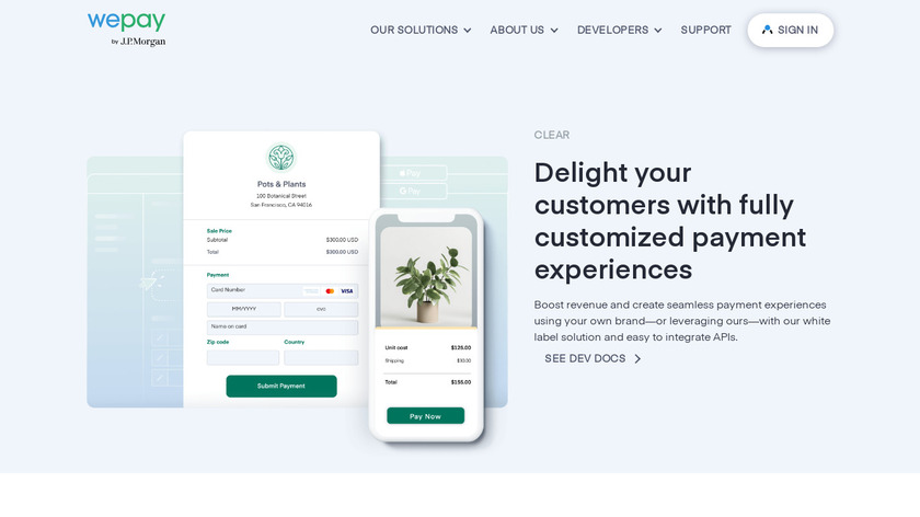 WePay Clear Landing Page