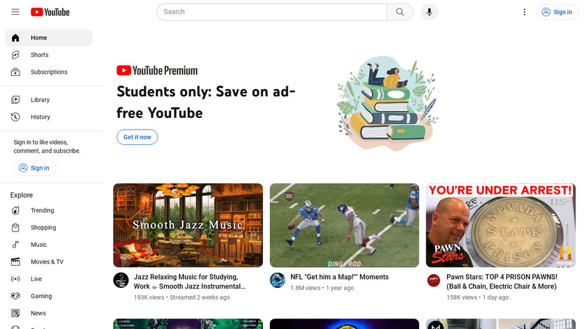 YouTube Landing Page
