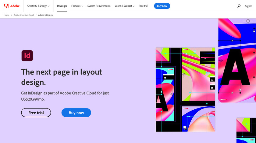 Adobe InDesign Landing Page