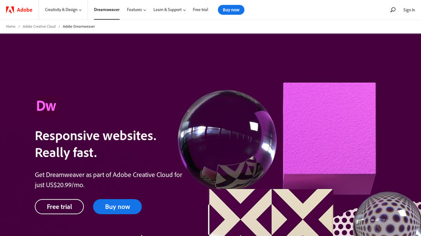 Adobe Dreamweaver Landing Page