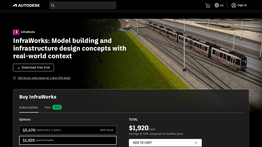 AutoDesk InfraWorks 360 Landing Page
