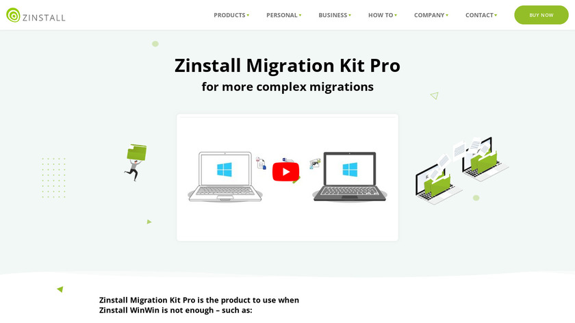 Zinstall Migration Kit Pro Landing Page