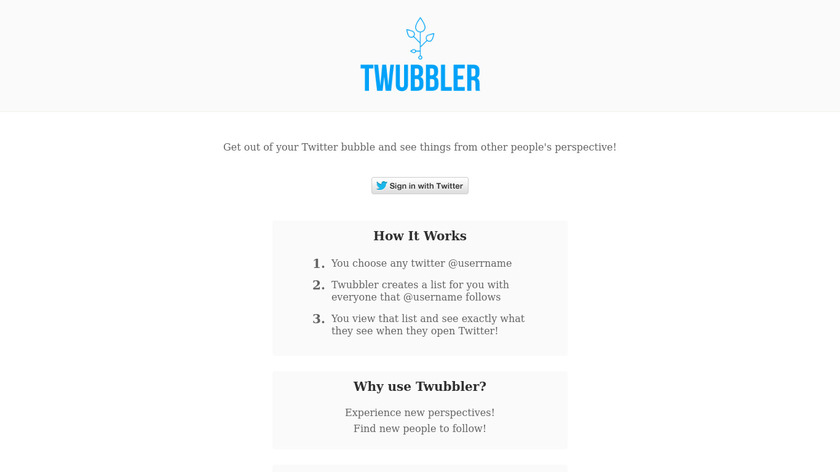 Twubbler Landing Page