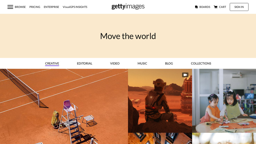 Getty Images Landing Page