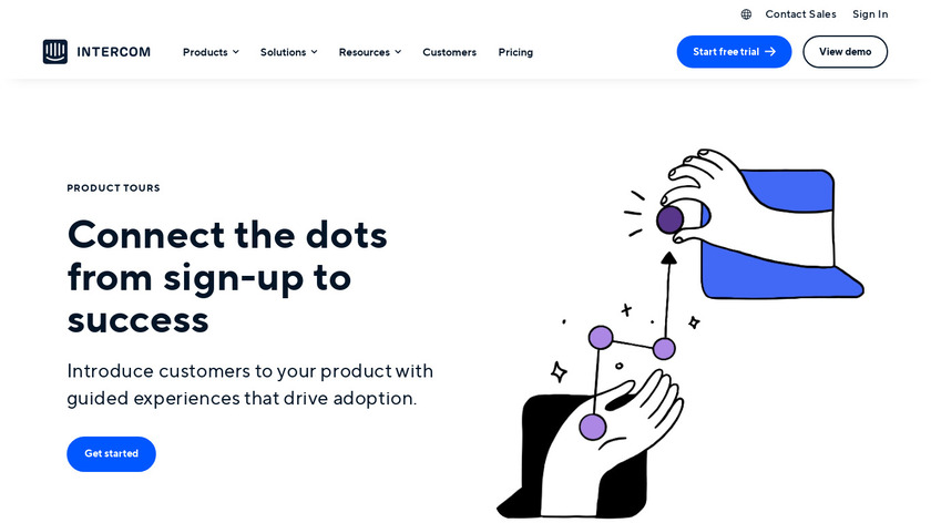 Product Tours by Intercom Landing Page