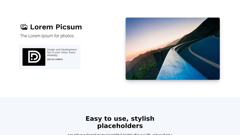 Lorem Picsum Landing Page