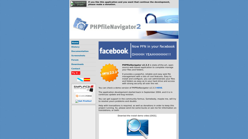 PHPfileNavigator Landing Page