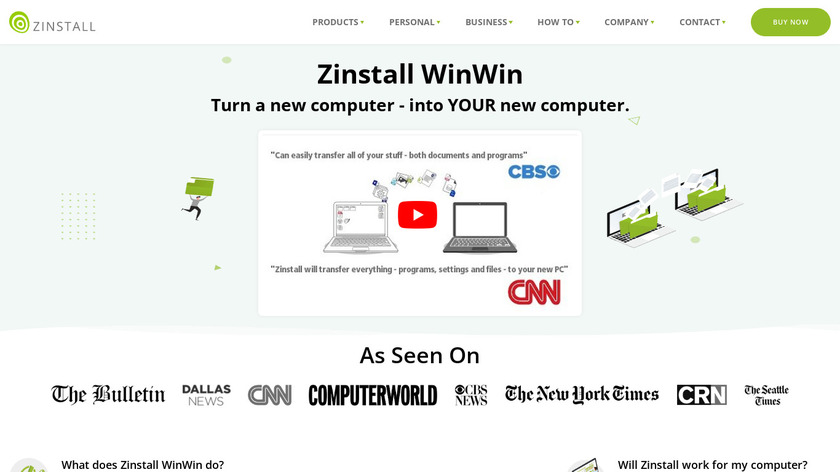 Zinstall WinWin Landing Page