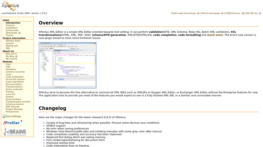XPontus XML Editor Landing Page