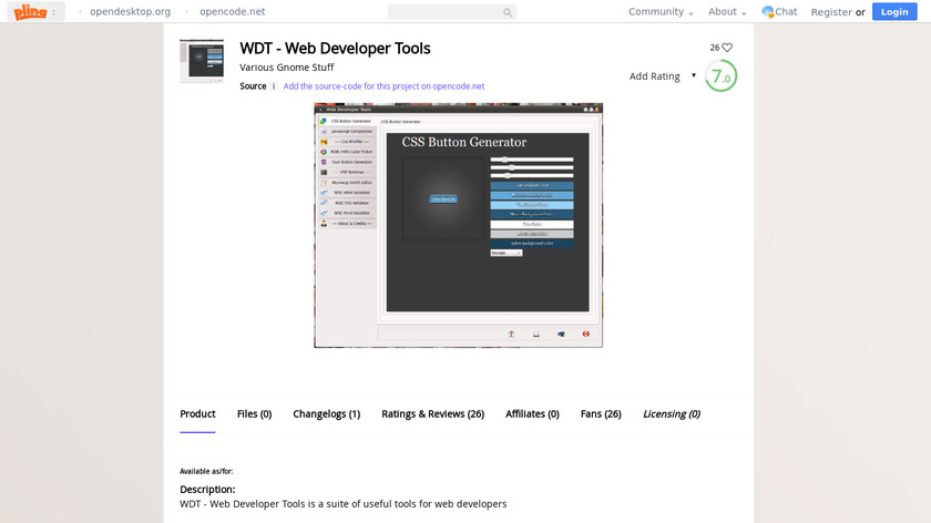 WDT - Web Developer Tools Landing Page