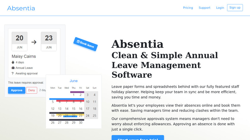 Absentia Landing Page