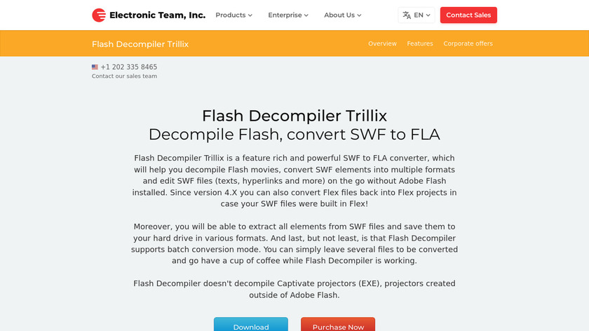 Flash Decompiler Trillix Landing Page