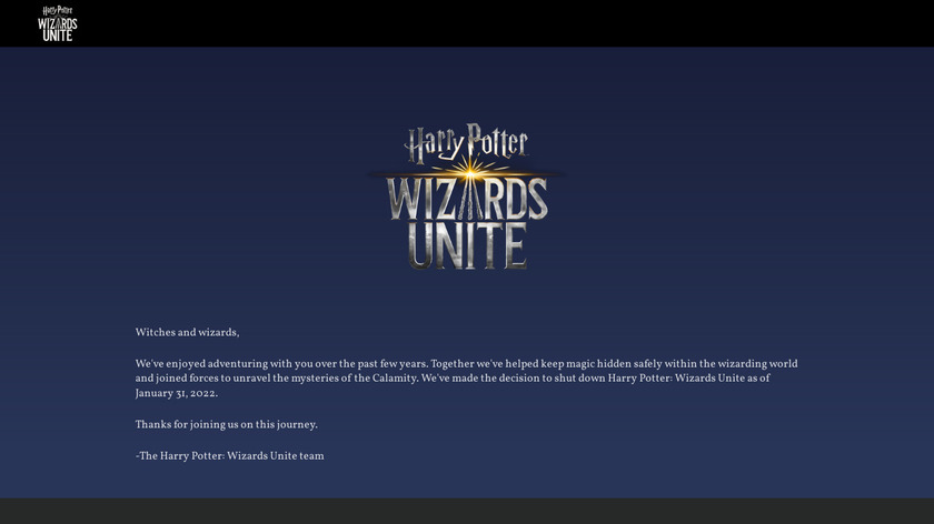 Harry Potter: Wizards Unite Landing Page
