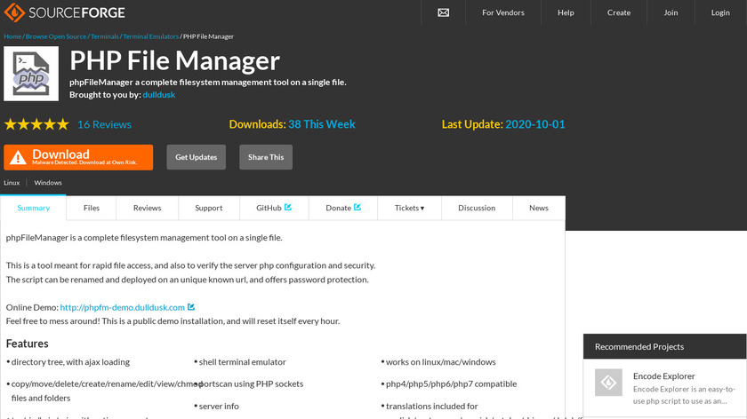 PHP File Manager Landing Page