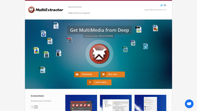 MultiExtractor Landing Page