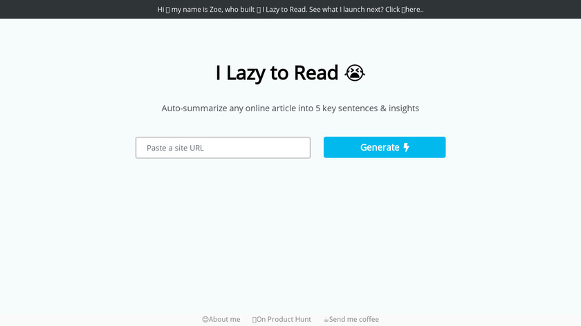 I Lazy To Read Landing Page