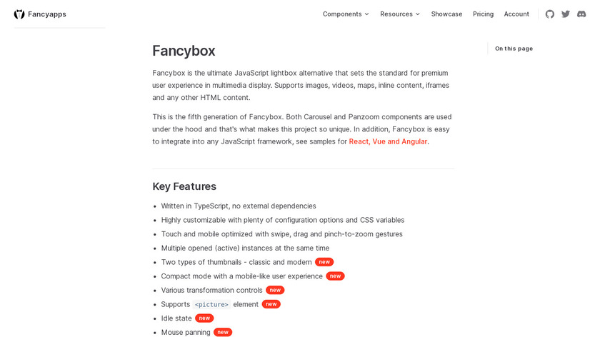 Fancybox Landing Page