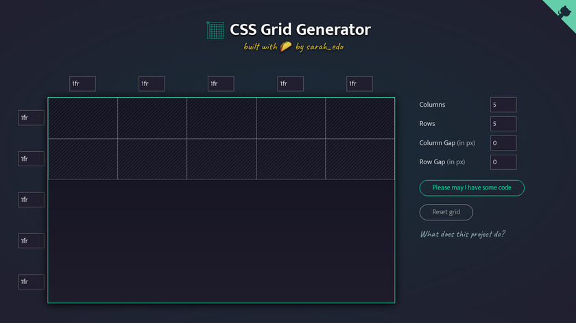 CSS Grid Generator Landing Page