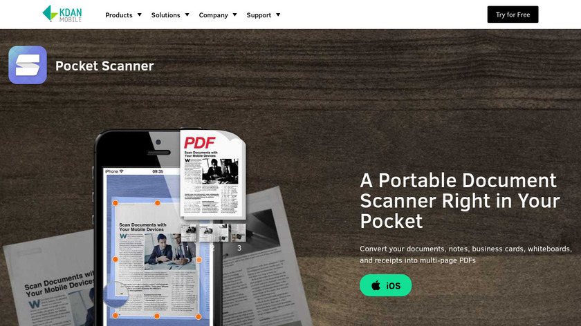Pocket Scanner Landing Page