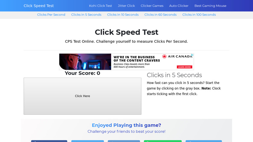 Bolt Click Test  Click Tests - Joltfly