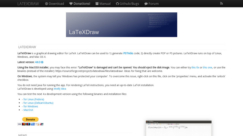 LaTeXDraw Landing Page