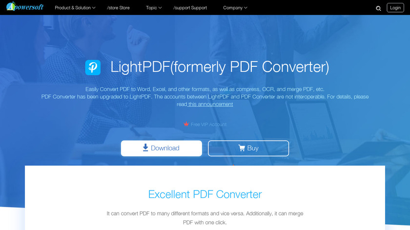 Apowersoft PDF Converter Landing Page