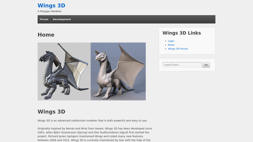Wings 3D Landing Page