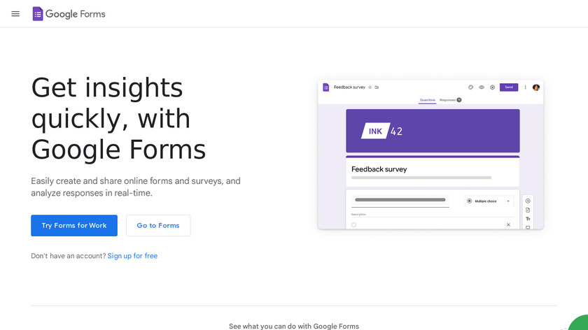 Google Drive - Forms Landing Page